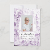 紫紫紫紫紫陽花ウォーターカラー葬儀悔やみや弔慰 サンキューカード (正面)