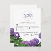 紫紫紫紫紫陽花エレガント結婚式RSVPカード 出欠カード (正面/裏面)