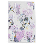 紫紫紫紫紫陽花ティッシュペーパーイン水彩画 ミディアムペーパーバッグ (正面)