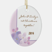 紫紫紫紫紫陽花パーソナライズされた名オーナメント セラミックオーナメント (右)