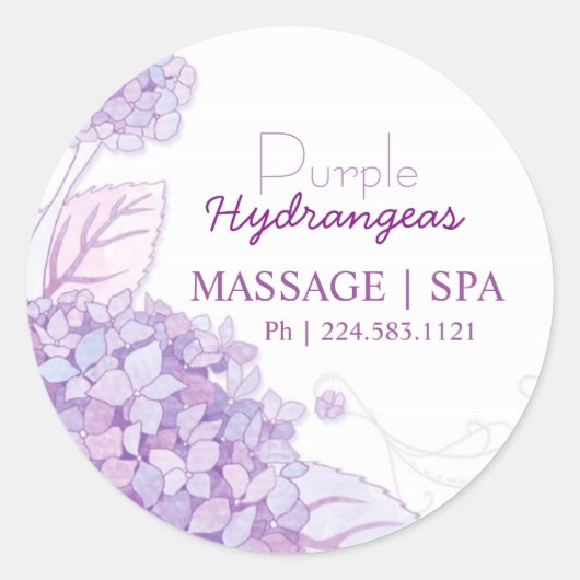 紫紫紫紫紫陽花ビジネスのプロモーション ラウンドシール (正面)