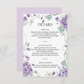 紫紫紫紫紫陽花フローラ水彩結婚詳細 エンクロージャーカード (正面/裏面)