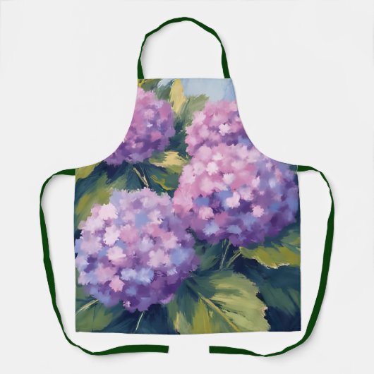 紫紫紫紫紫陽花フローラ水彩 エプロン (正面)
