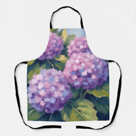 紫紫紫紫紫陽花フローラ水彩 エプロン