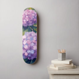 紫紫紫紫紫陽花フローラ水彩 スケートボード