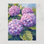 紫紫紫紫紫陽花フローラ水色絵を描の ポストカード (正面)