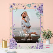 紫紫紫紫紫陽花フローラ結婚のウェルカムフォト アクリルサイン (ウェディング)