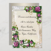 紫紫紫紫紫陽花レース披露宴カード 招待状 (正面/裏面)