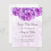 紫紫紫紫紫陽花結婚式の日付を保存 案内ポストカード (正面/裏面)