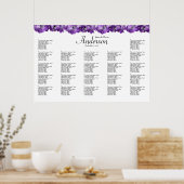 紫紫紫紫紫陽花結婚式レセプションシーティングチャート ポスター (キッチン)