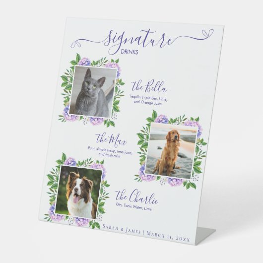 紫紫紫紫紫陽花3写真ペットのシグネチャードリンク 台座サイン (正面)