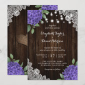 紫紫紫紫陽花素朴結婚式招待状 招待状 (正面/裏面)