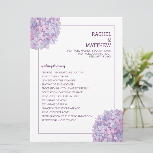 紫紫紫紫陽花結婚の定番 プログラム (スタンド正面)