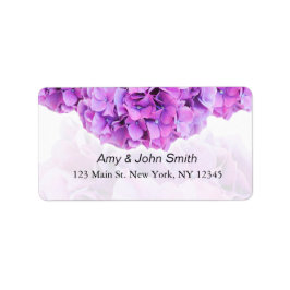 紫紫紫紫陽花結婚住所 シール紫陽花4 ラベル