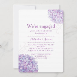 紫紫紫紫陽花結婚婚約パーティ 招待状