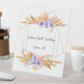 紫紫紫紫陽花花びら幾何学模様結婚枠 台座サイン (インサイチュ)