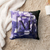 紫紫紫陽花モノグラム クッション (ブランケット)