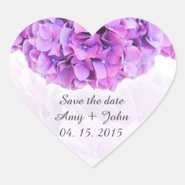 紫紫紫陽花結婚式用シールあじさい4 ハートシール
