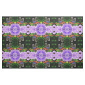 紫紫色の花の赤いトンボ ファブリック (ファットクウォーター)