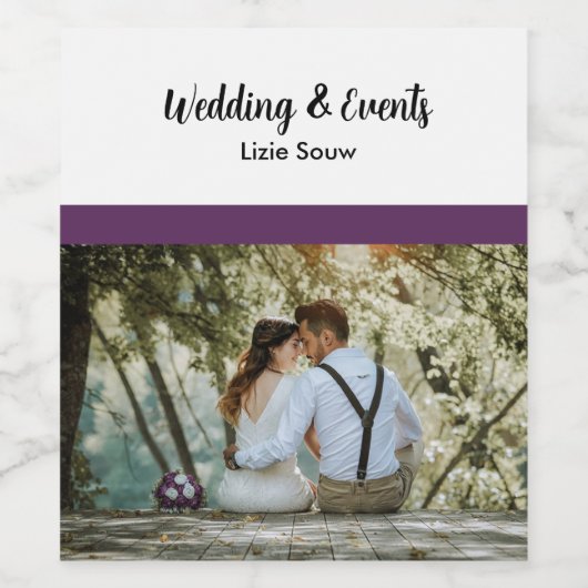 紫結婚と白 ワインラベル (シングルラベル)