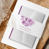 紫結婚のさくらんぼの花の水の色カスタム色 招待状ベリーバンド