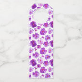 紫結婚のパンジー水の色カスタム色 ボトルネックタグ (裏面)