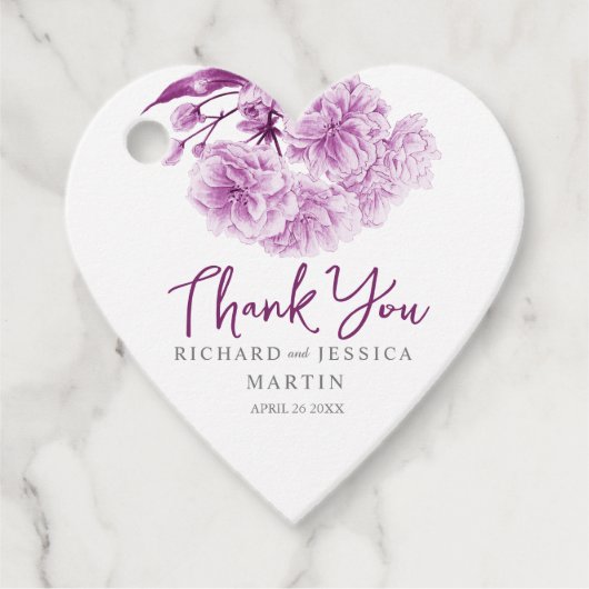 紫結婚のフローラ水感謝してい色 フェイバータグ (正面)