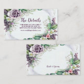 紫結婚のフローラ緑の葉水色 エンクロージャーカード (正面/裏面)