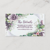 紫結婚のフローラ緑の葉水色 エンクロージャーカード (正面)
