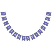 紫結婚の新郎新婦の名シンプル前 バンティングフラッグ (全)