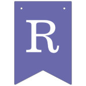 紫結婚の新郎新婦の名シンプル前 バンティングフラッグ (第2の旗)