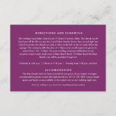 紫結婚の木の花詳細フラット エンクロージャーカード (裏面)