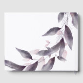 紫結婚の水彩画のゲストブ葉ック ゲストブック (裏面)