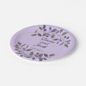 紫結婚の水彩葉 ペーパープレート (アングル)
