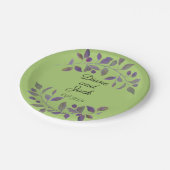 紫結婚の水彩葉 ペーパープレート (アングル)