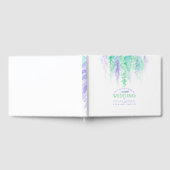 紫結婚の緑の花のカスケードゲストブック ゲストブック (全面)