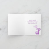 紫結婚の花のサンキューカード サンキューカード (内部)