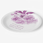 紫結婚の花カスタム紙プレート ペーパープレート (アングル)