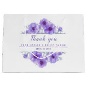 紫結婚の花感謝してい大きな抱き枕 ラージペーパーバッグ (正面)