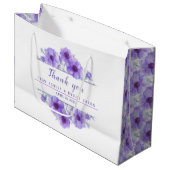 紫結婚の花感謝してい大きな抱き枕 ラージペーパーバッグ (正面アングル)