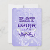 紫結婚の鳩 招待状 (正面)