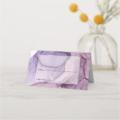 紫結婚エキゾチックフローラ プレイスカード (正面)