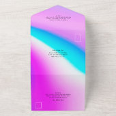 紫結婚ホログラフィモダンー オールインワン招待状 (外側)