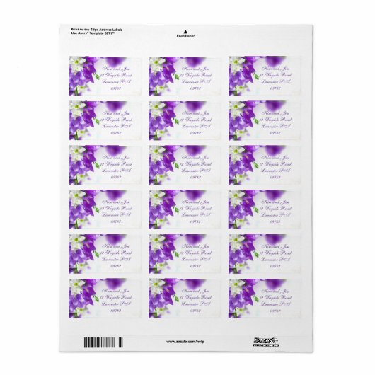 紫結婚住所 シール (フルシート)