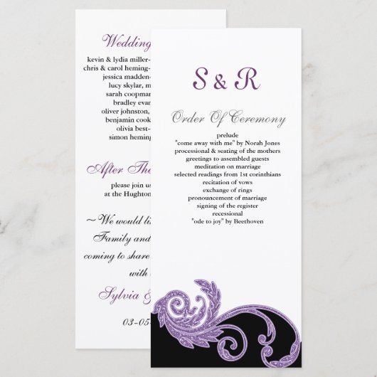 紫結婚式 プログラム (正面/裏面)