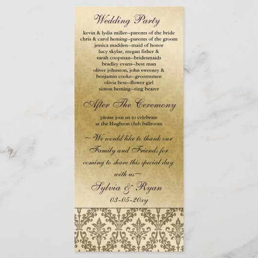 紫結婚式 プログラム (裏面)