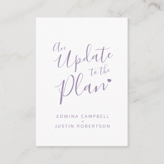 紫結婚白キャンセル計画の変更 エンクロージャーカード (正面)