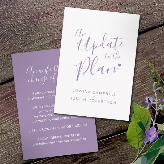 紫結婚白キャンセル計画の変更 エンクロージャーカード