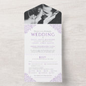 紫結婚白葉写真集RSVP All In オールインワン招待状 (内側)