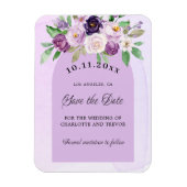 紫結婚紫の花のアーチ文字 マグネット (縦)